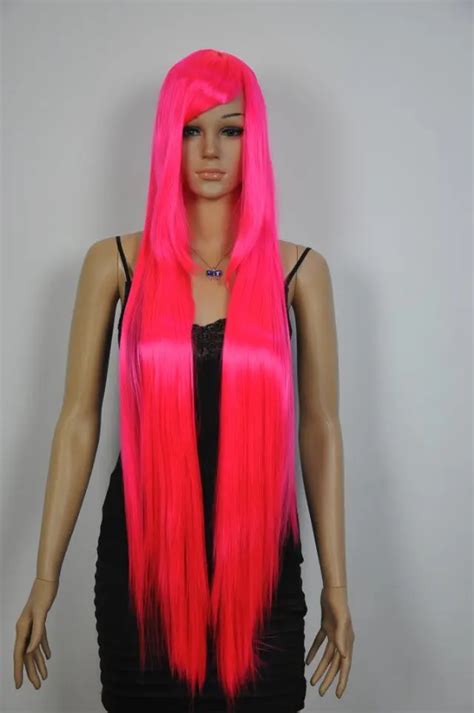 hot pink long wig|hot pink cosplay wig.